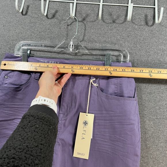 Laurie Felt Wave Denim 5-Pocket Crop Straight Jeans Dusty Lilac, Petite 14 - Picture 8 of 12